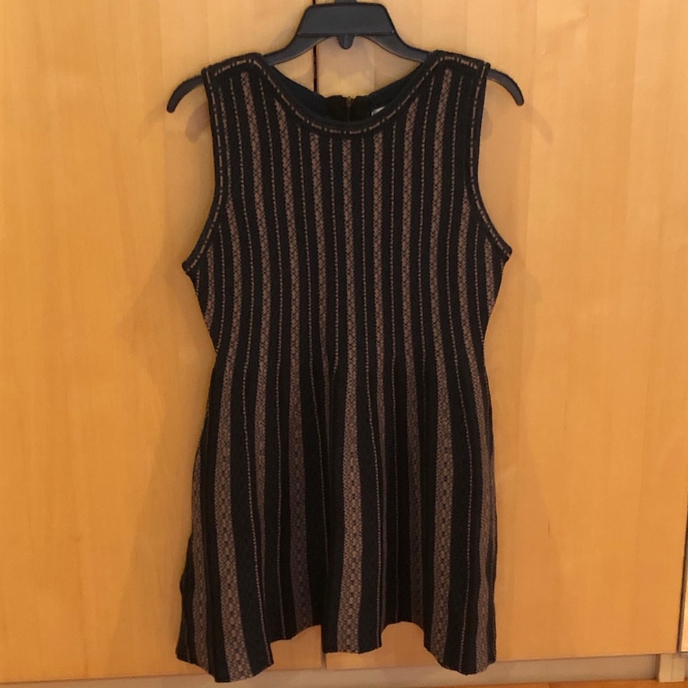 Blue and beige striped JOA dress